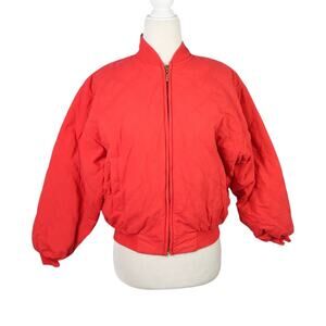 Vintage 90s Line-Up Red Quilted Bomber Jacket Womens S